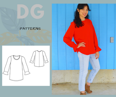 bdfa Women's Cotton Linen Irregular Geometric Digital Printing Ladies  Blouse Skirt Patterns for Sewing Women at  Women's Clothing store