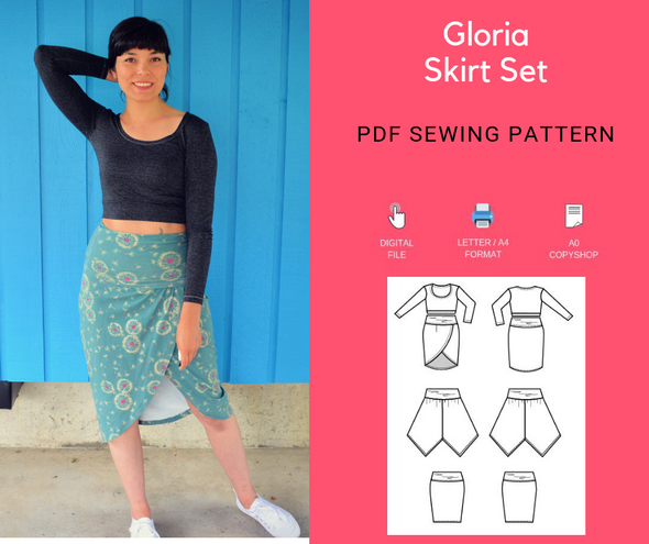 Gloria Skirt Set PDF sewing patterns and tutorial – DGpatterns