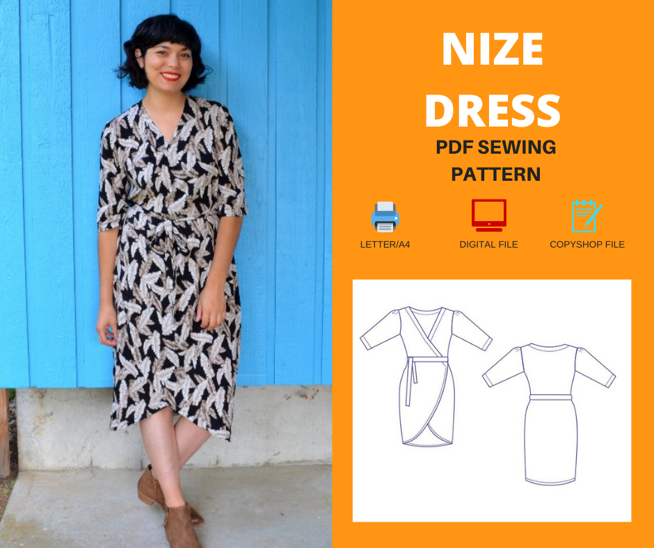 NIZE DRESS For WOMEN PDF sewing pattern and sewing tutorial – DGpatterns