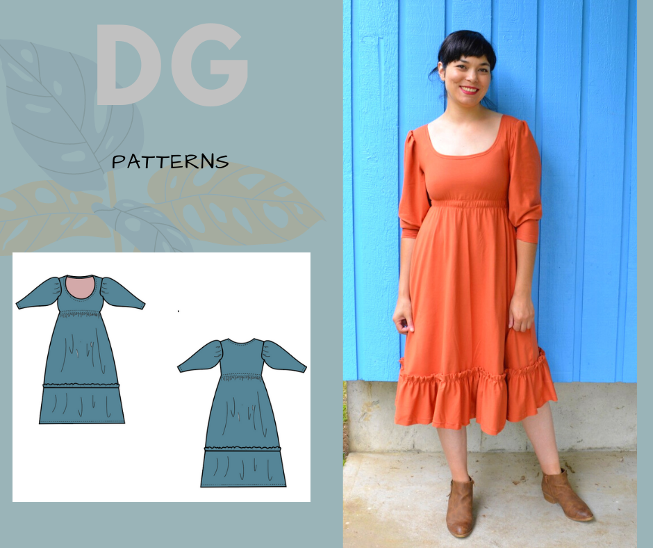 Gina Dress PDF sewing pattern and tutorial – DGpatterns