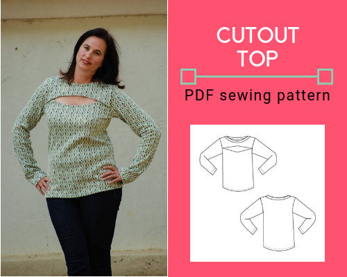 CUTOUT top: Printable PDF sewing pattern for women – DGpatterns