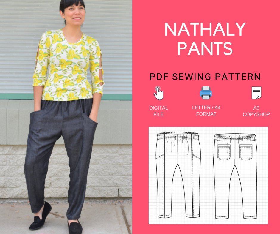 The Nathaly Pants PDF sewing patterns and sewing tutorial