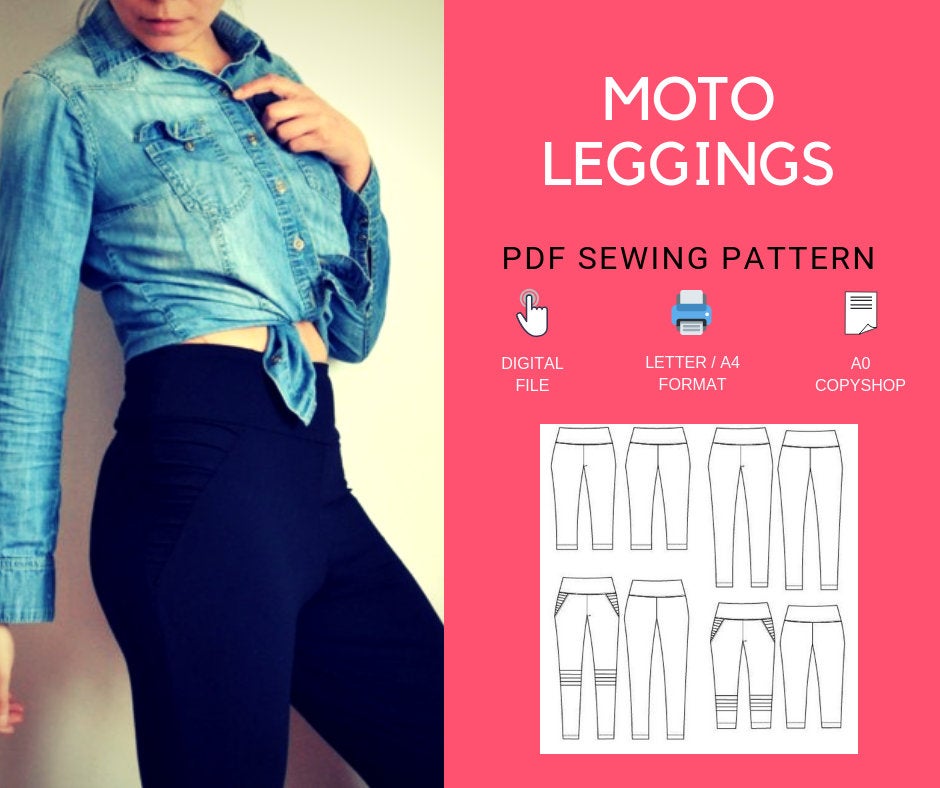 The Moto Leggings PDF sewing pattern and step by step sewing tutorial ...